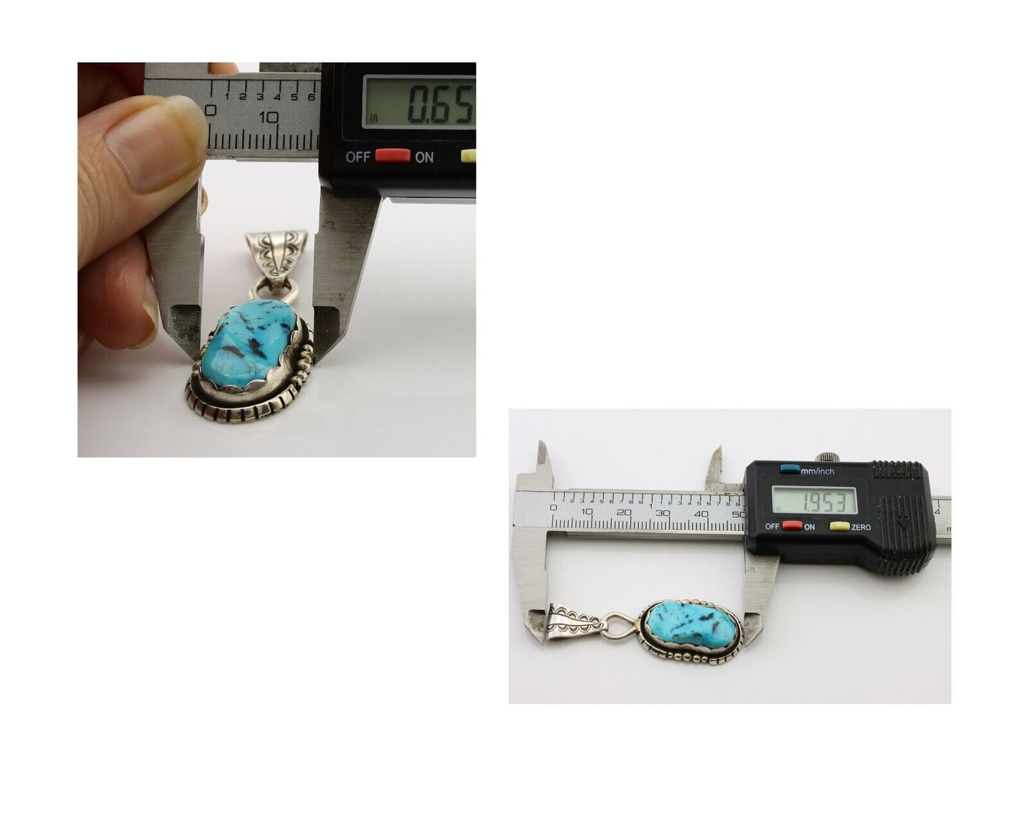 Navajo Necklace Pendant 925 Silver Turquoise Artist Tony Guerro C.80's