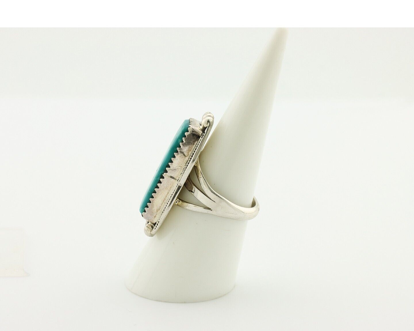 Navajo Ring 925 Silver Natural Blue Turquoise Artist Signed Begay C.80's