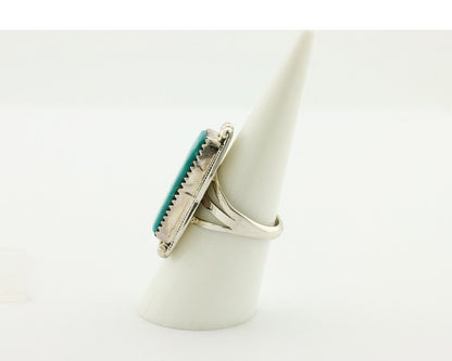 Navajo Ring 925 Silver Natural Blue Turquoise Artist Signed Begay C.80's
