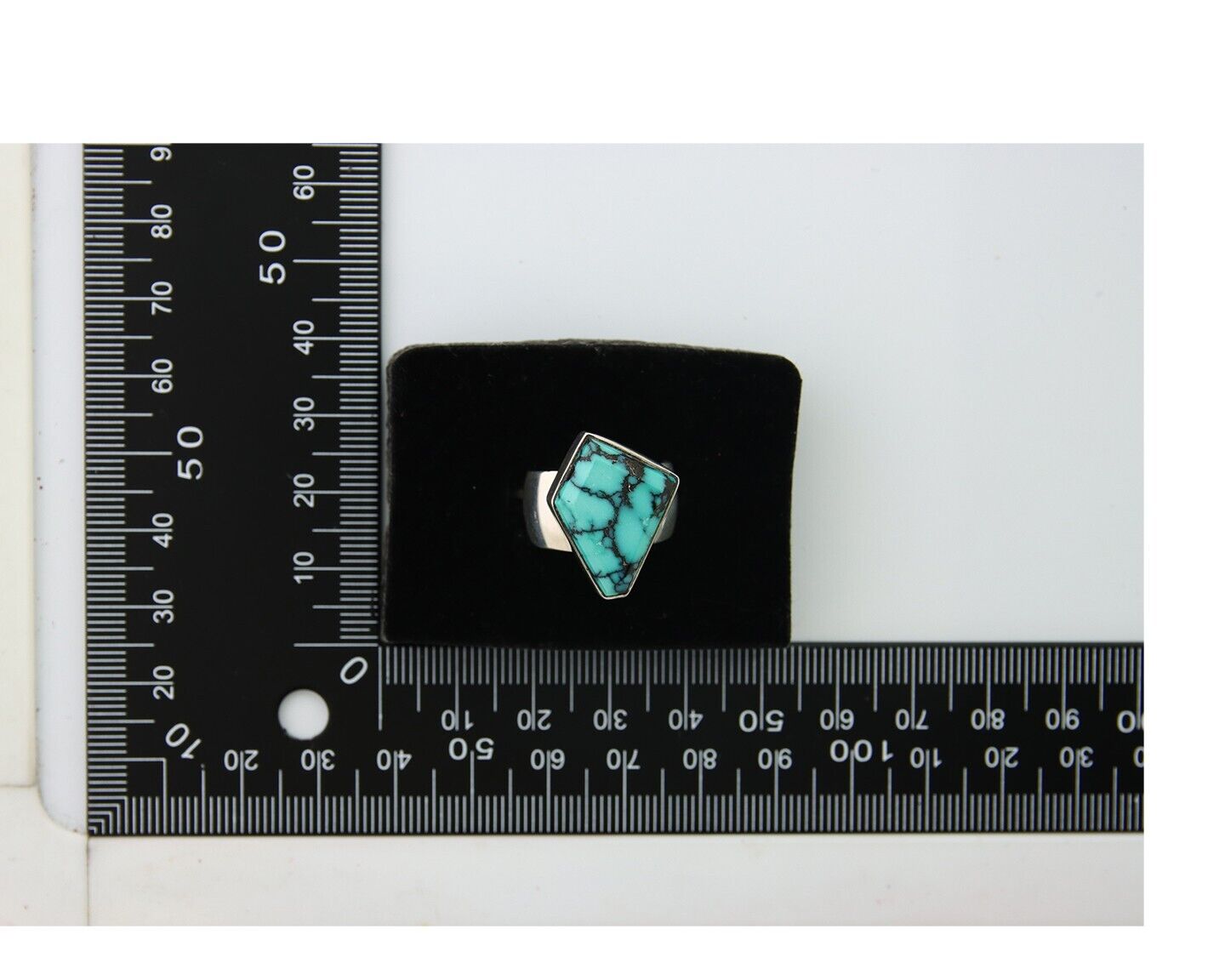 Navajo Ring .925 Sterling Blue Turquoise Artist Signed Doug Zachary C.80's