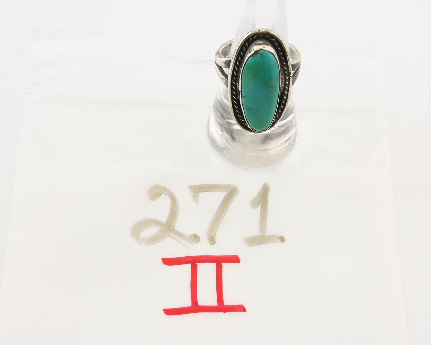 Navajo Ring 925 Sterling Natural Mined Turquoise Handmade C.80's Size 7.5