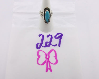 Navajo Ring .925 Silver Sleeping Beauty Turquoise Signed SkyStone Creations C80s