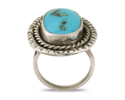 Navajo Handmade Ring 925 Silver Turquoise Native American Artist C.80's