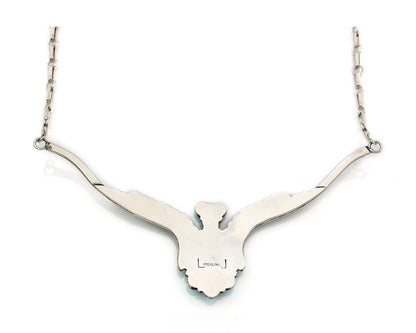 Navajo Necklace 925 Sterling Silver SB Turquoise Artist Signed LT C.80's