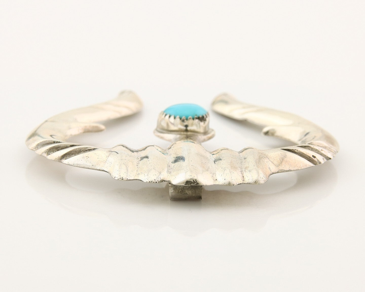 Navajo 925 Silver Naja Sand Cast Turquoise Handmade Native American Artist C.80s