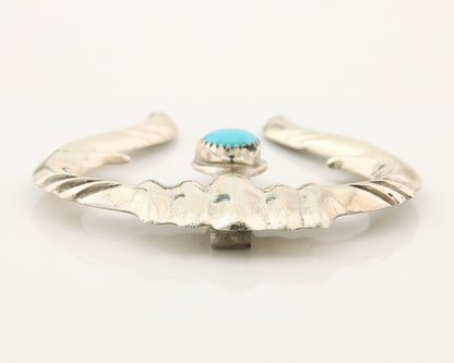 Navajo 925 Silver Naja Sand Cast Turquoise Handmade Native American Artist C.80s