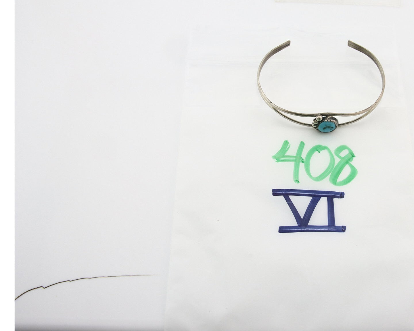 Vintage Navajo Bracelet 925 Silver Blue Turquoise Handmade Signed P