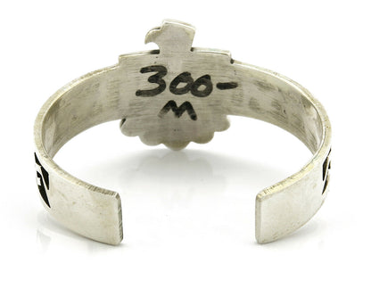 Navajo Handmade Bracelet .925 Silver Thunderbird Overlay Cuff