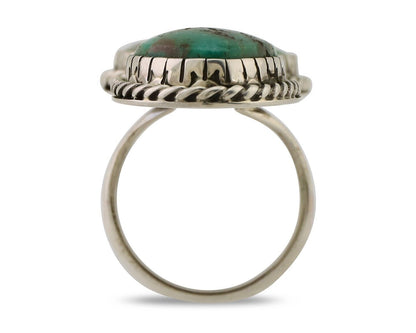 Navajo Handmade Ring 925 Silver Natural Tuquoise Artist Signed BY C.80's