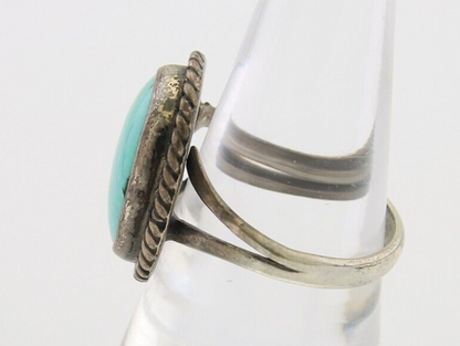 Navajo Handmade Ring 925 Silver Natural Turquoise Native Artist C.80's