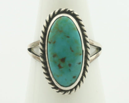 Navajo Ring 925 Silver Natural Blue Turquoise Signed M Montoya C.80's