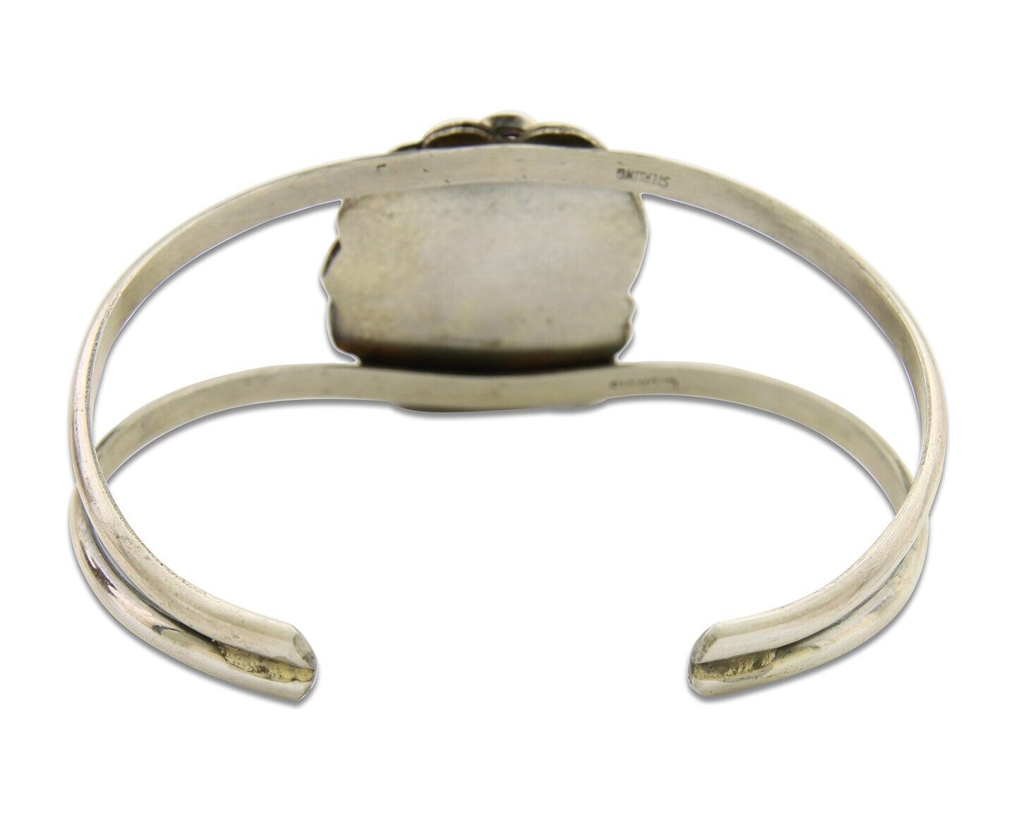 Navajo Cuff Bracelet 925 Silver Turquoise Artist Signed C Davis C.80's