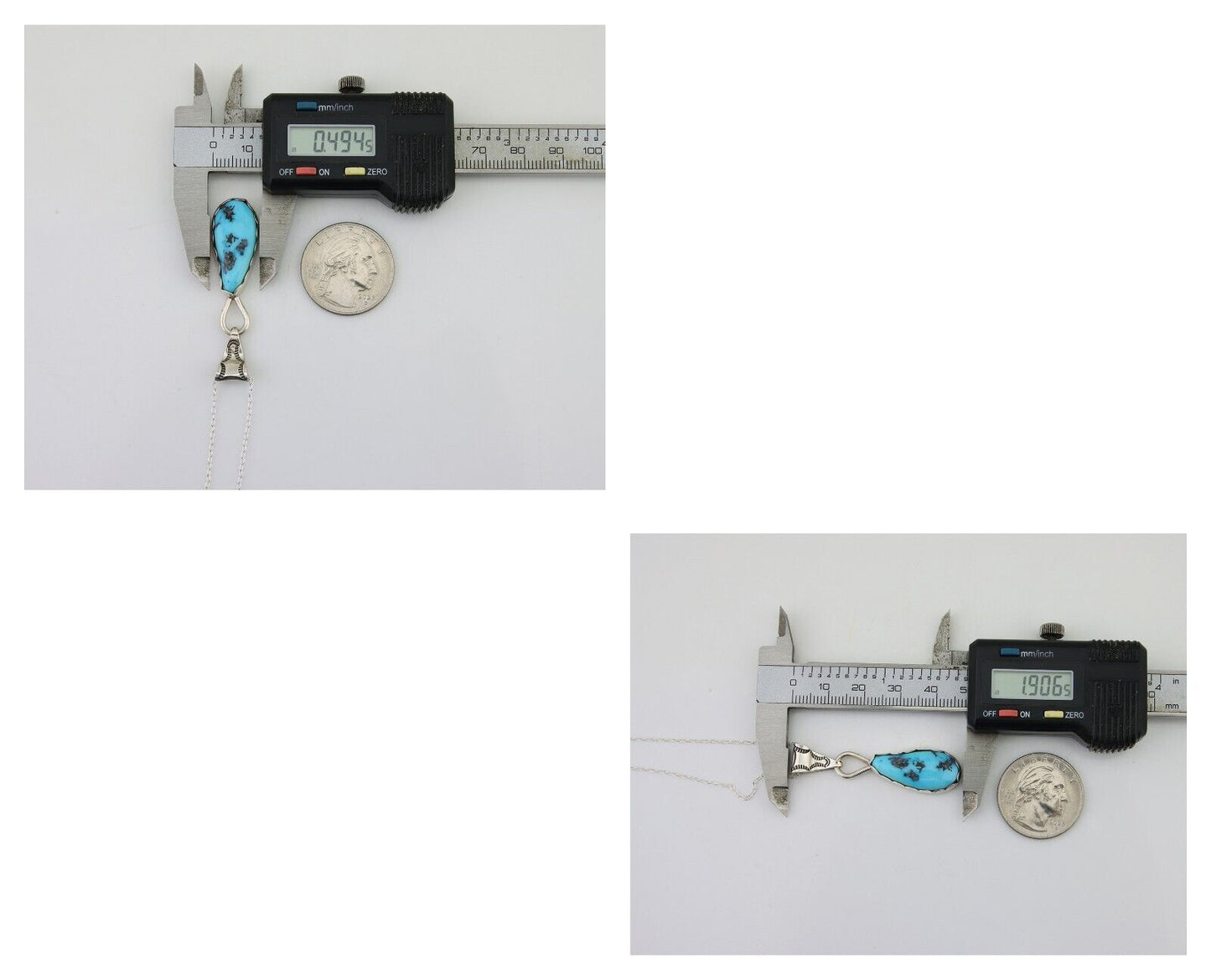 Navajo Necklace 925 Silver Natural Blue Turquoise Artist Tony Guerro C.80's