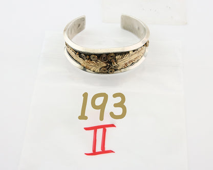 Navajo Bracelet 925 Silver & 12k Yellow Gold Filled Signed Justin Morris C.80's