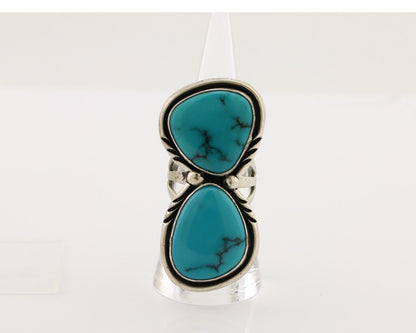 Navajo Handmade Ring 925 Silver Natural Tuquoise Artist Signed RD C.80's