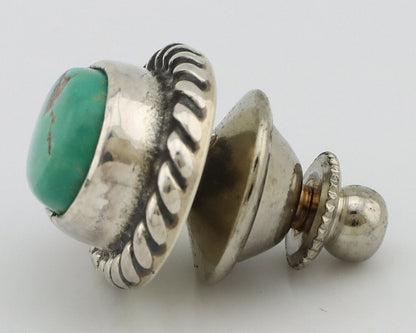 Navajo Tie Tack 925 Silver Natural Mined Turquoise Native American Artist C.80's