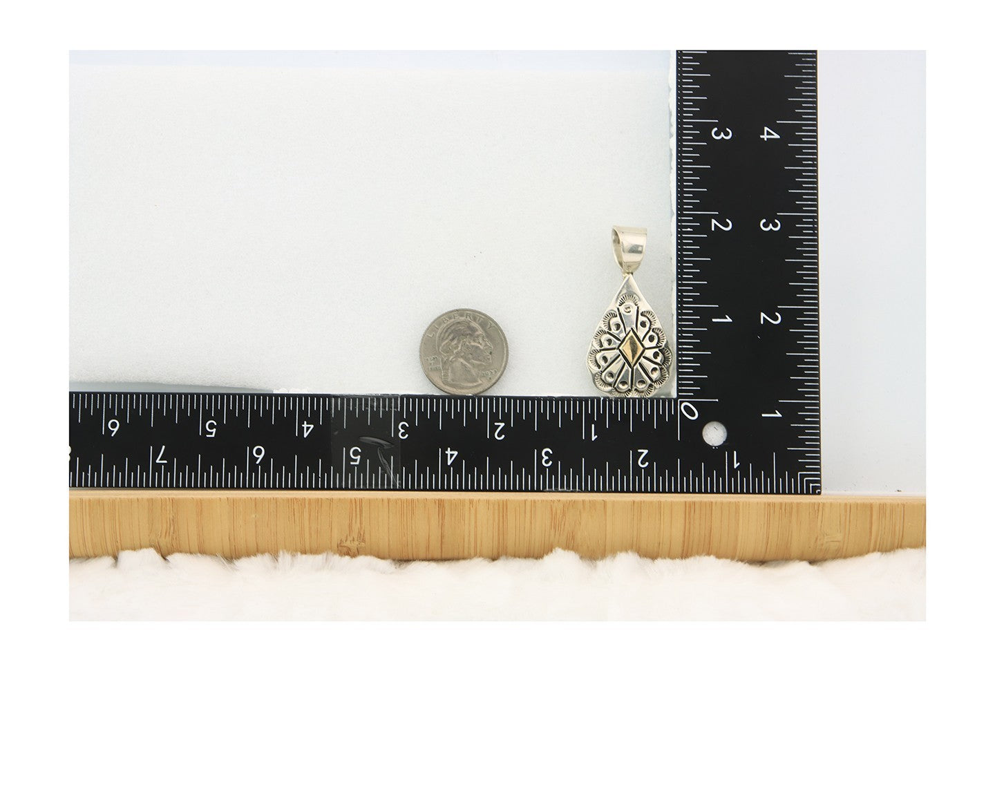 Navajo Kokopelli Pendant Sterling Silver & Gold Authentic Traditional Signed RT