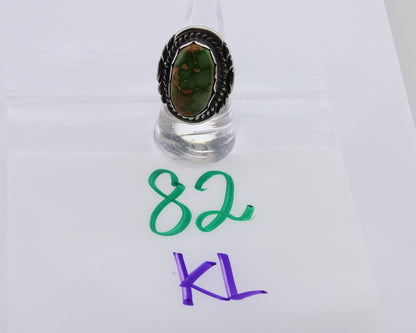 Navajo Handmade Ring 925 Silver Damele Turquoise Signed Sunrise C.80's