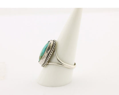 Navajo Ring 925 Silver Kingman Turquoise Artist Native American Signed C.80's