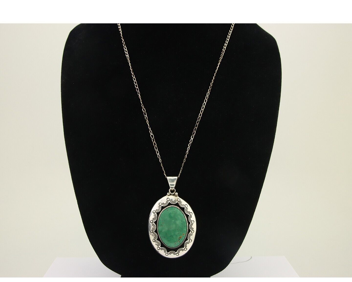 Navajo Necklace 925 Silver Natural Turquoise Artist Signed M Montoya C.80's