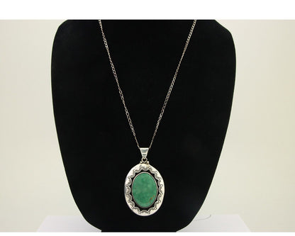 Navajo Necklace 925 Silver Natural Turquoise Artist Signed M Montoya C.80's