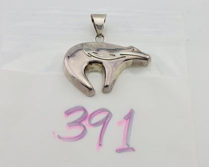 Navajo Spirit Bear Pendant 925 Sterling Silver Native C C.80's