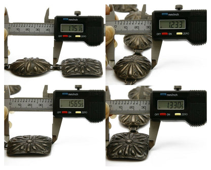 Navajo Concho Belt .925 Silver Handmade Hand Stamped Circa 1940's