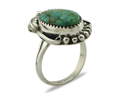 Navajo Ring .925 Silver Natural Mined Southwest Turquoise Artist Signed SN C80s