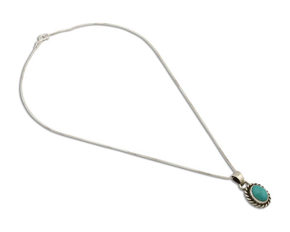 Navajo Necklace 925 Silver Natural Kingman Turquoise Native Artist C.2008