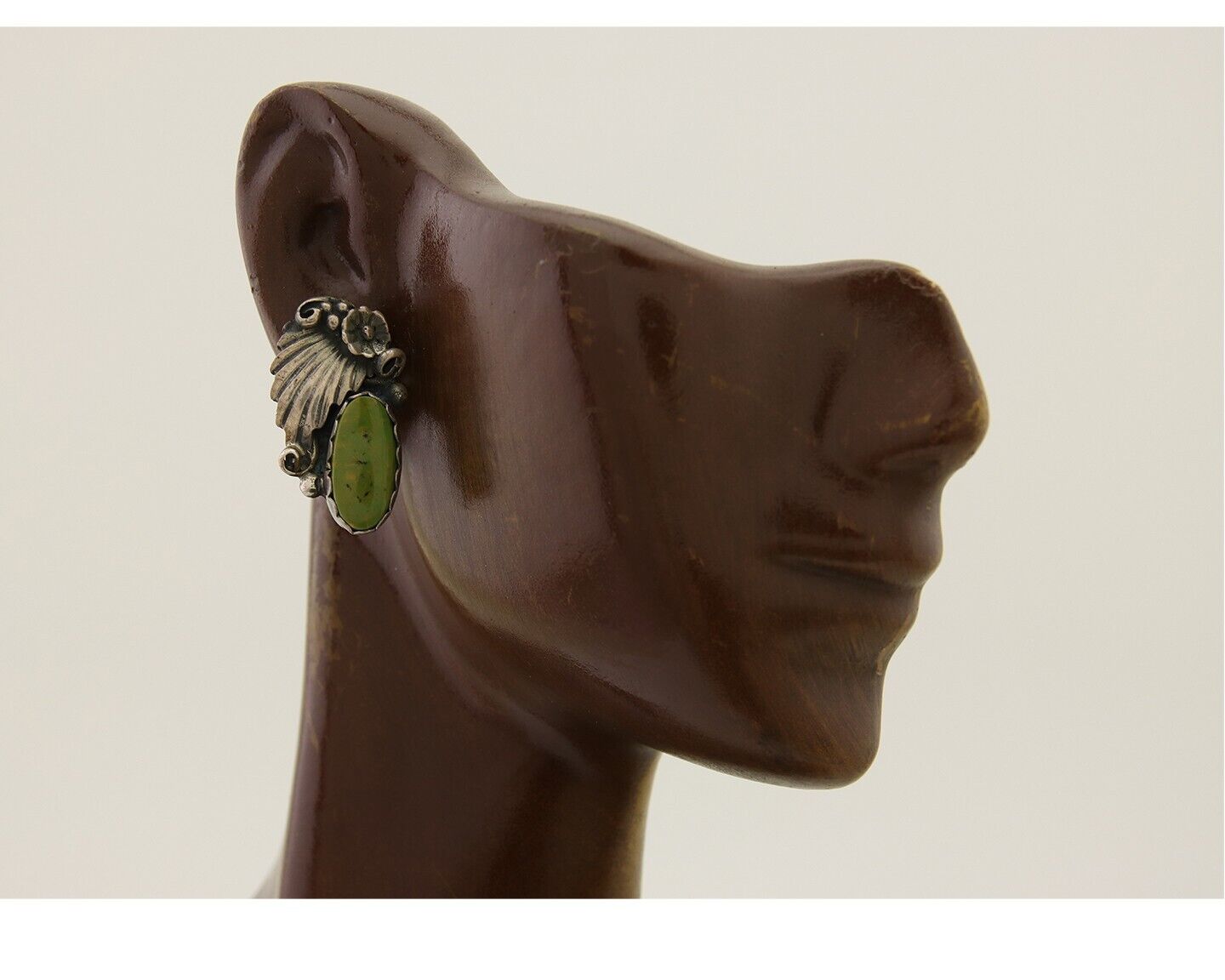 Navajo Handmade Earrings 925 Silver Natural Turquoise Native Artist C.80's