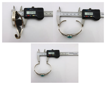 Navajo Bracelet 925 Silver Natural Blue Turquoise Native American Artist C.80's
