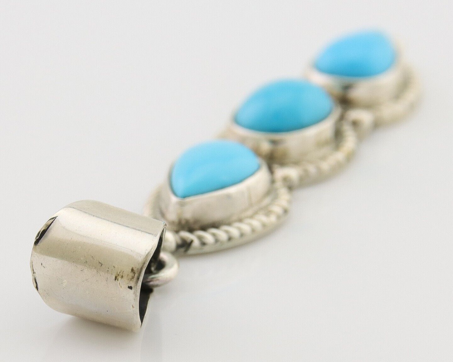 Navajo Necklace 925 Silver Natural Turquoise Artist Kathllen Chavez C.80's