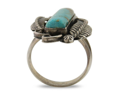 Navajo Handmade Ring 925 Silver Natural Turquoise Native Artist C.80's