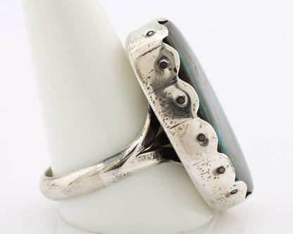 Navajo Ring 925 Silver Blue Turquoise Artist Signed Unknown Artist C.80's
