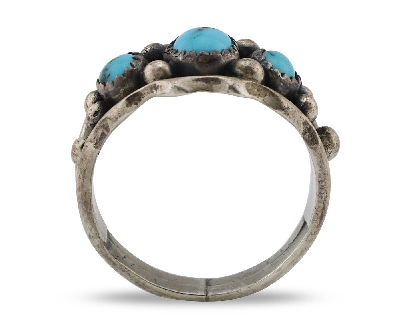 Navajo Ring 925 Silver Blue Artist Signed SkyStone Creations C.80's
