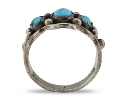 Navajo Ring 925 Silver Blue Artist Signed SkyStone Creations C.80's