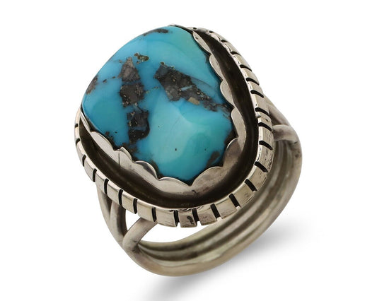 Navajo Handmade Ring 925 Silver Turquoise Artist Signed Tony Guerro C.80's