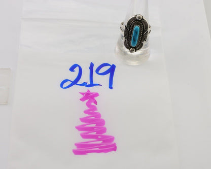 Navajo Ring 925 Silver Sleeping Beauty Turquoise Signed V & N EDSITTY C.80's