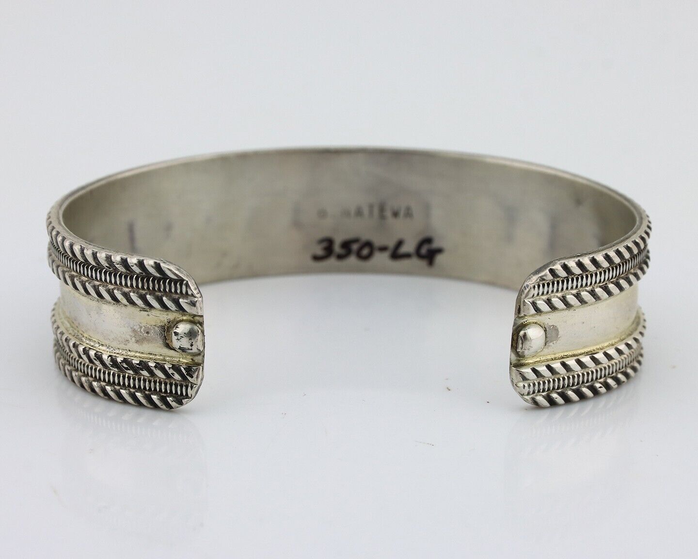 Zuni Bracelet 925 Silver Natural Red Coral Artist Signed B NATEWA C.80's