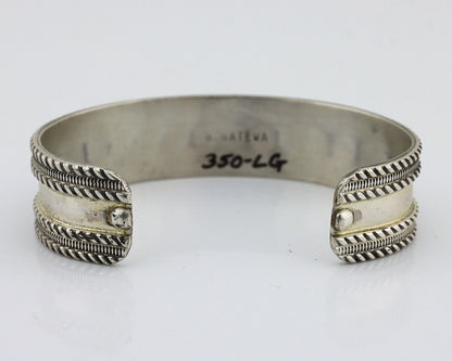 Zuni Bracelet 925 Silver Natural Red Coral Artist Signed B NATEWA C.80's