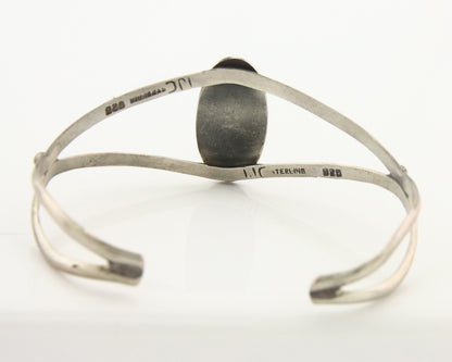 Vintage Navajo Bracelet 925 Silver Natural Malachite Handmade