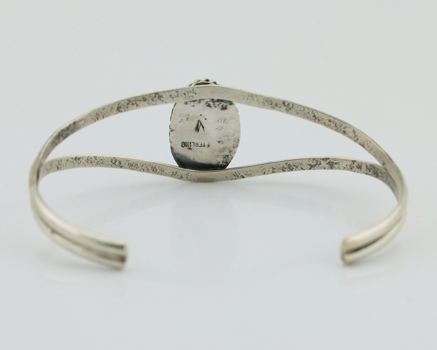 Navajo Bracelet 925 Silver Sleeping Beauty Turquoise Signed Robert Vandover C80s