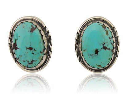 Navajo Earrings 925 Silver Natural Blue Native American Artist C.80's