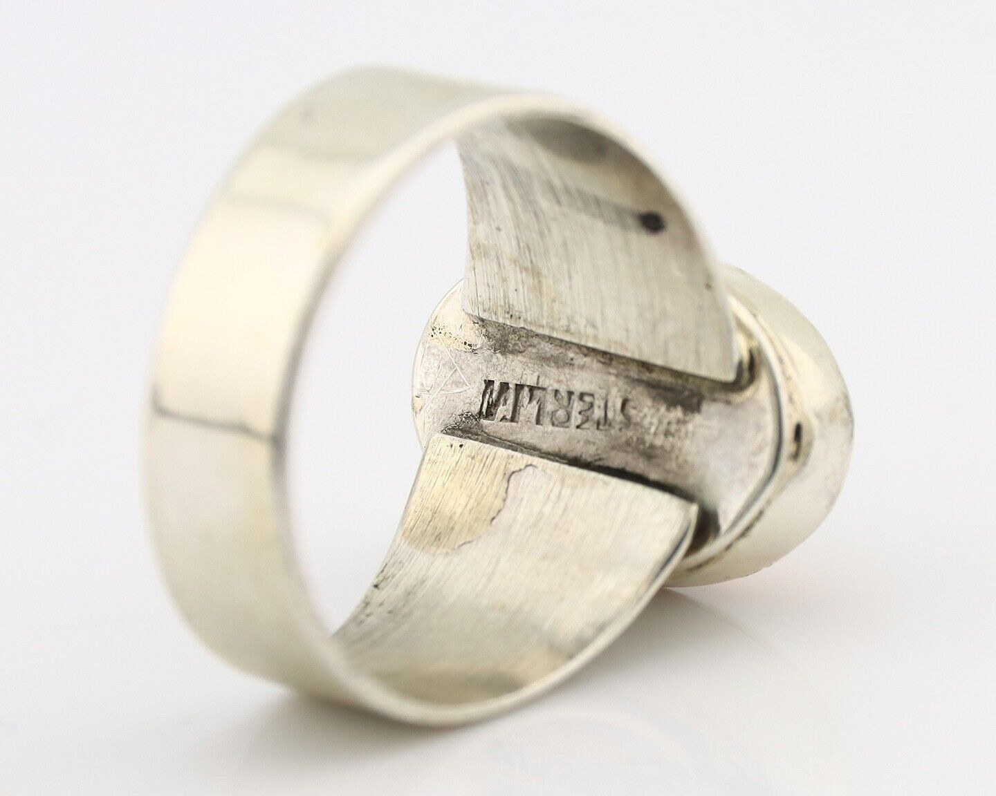 Zuni Inlaid Ring 925 Silver Mixed Natural Gemstones Native American Artist C.80s