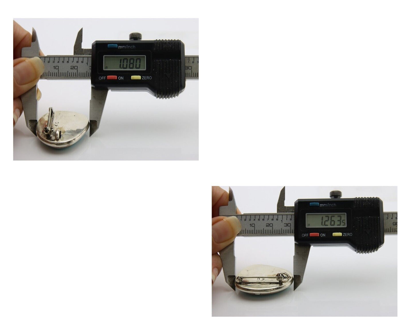 Navajo Pin Pendant 925 Silver Globe Turquoise Artist Signed Doug Zachary C.80's