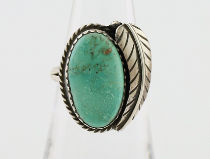 Navajo Handmade Ring 925 Silver Natural Turquoise Artist Signed IJC C.80's