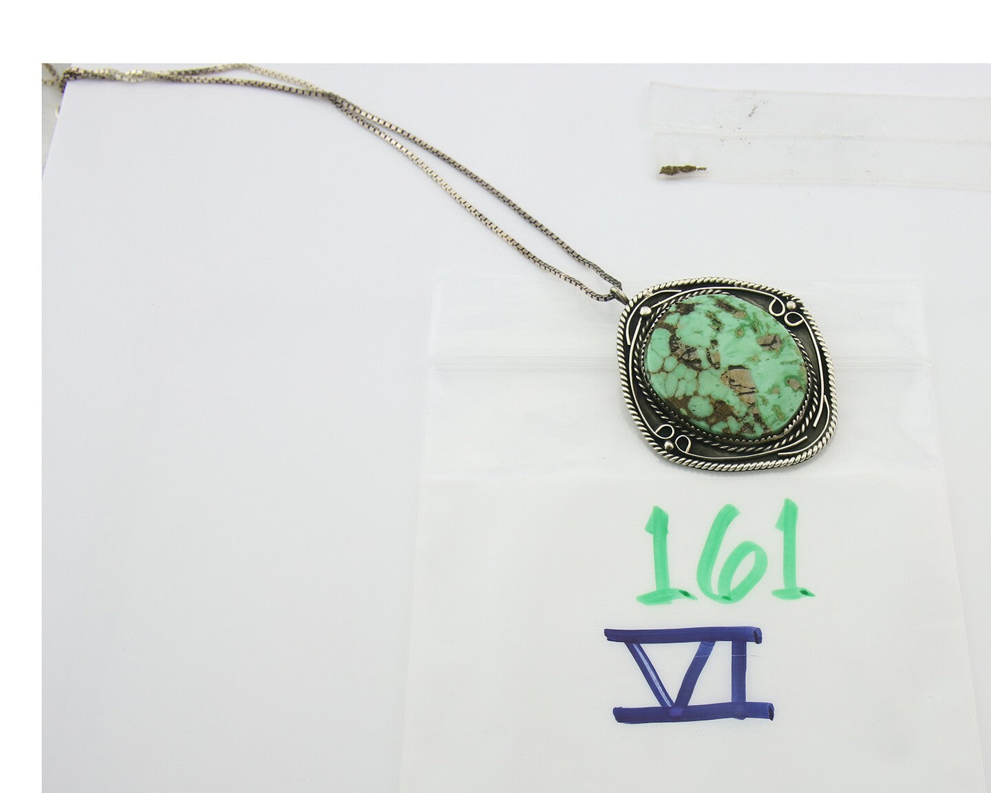 Navajo Sterling Silver Necklace Authentic Turquoise Vintage Signed JR L Sam