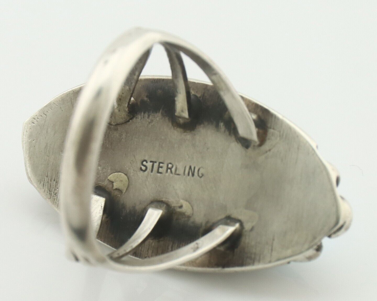 Navajo Ring .925 Silver Sleeping Beauty Turquoise Native American Artist C.80's