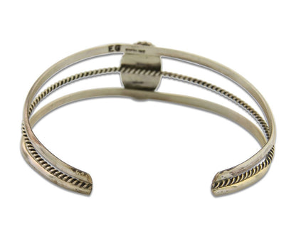 Navajo Cuff Bracelet 925 Silver Turquoise Cuff Artist Signed EG C.80's