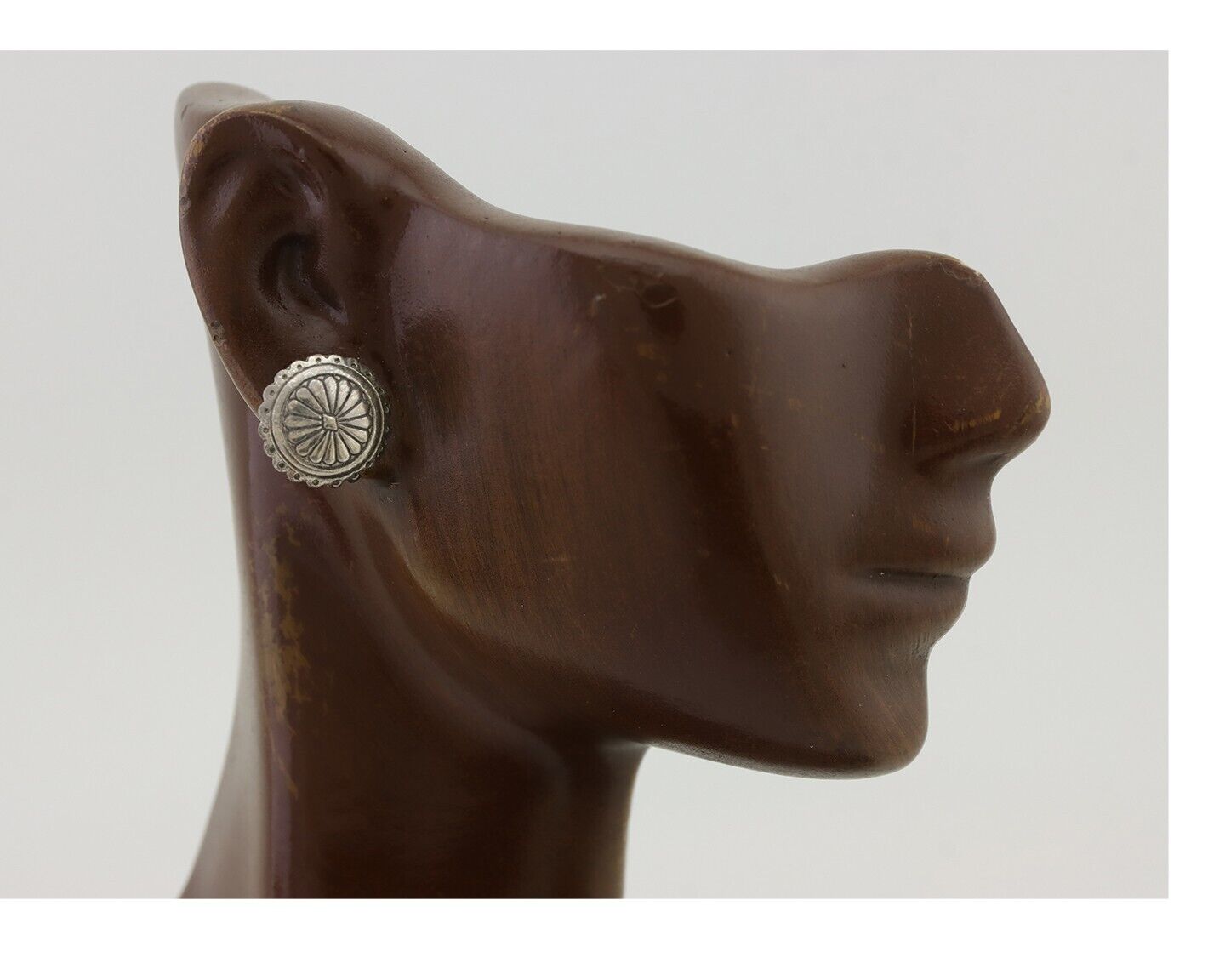 Navajo Small Shield Earrings 925 Silver Native American Artist C.80's